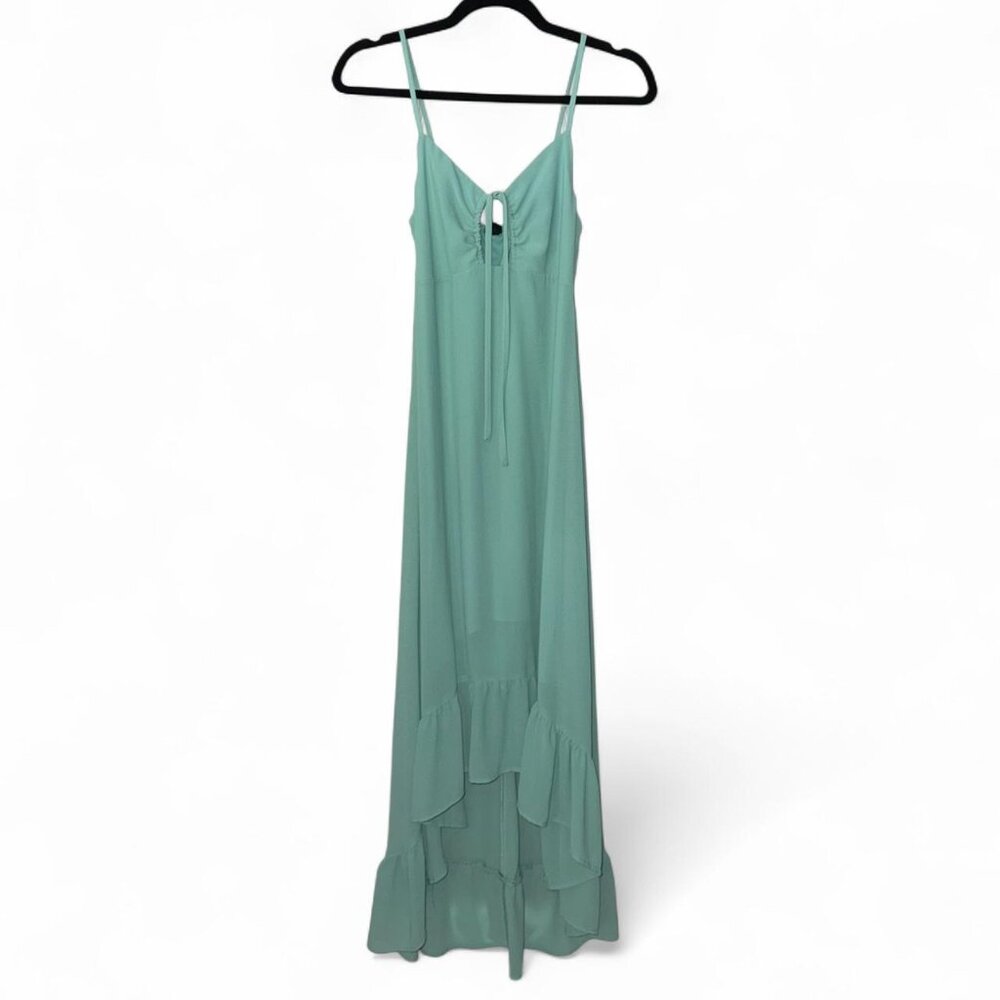 Wild Fable Teal Green High Low Midi Spaghetti Strap Dress Women's Extra Small XS